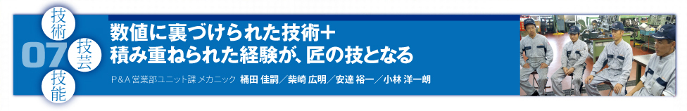 07：数値に裏づけられた技術＋ 積み重ねられた経験が、匠の技となる